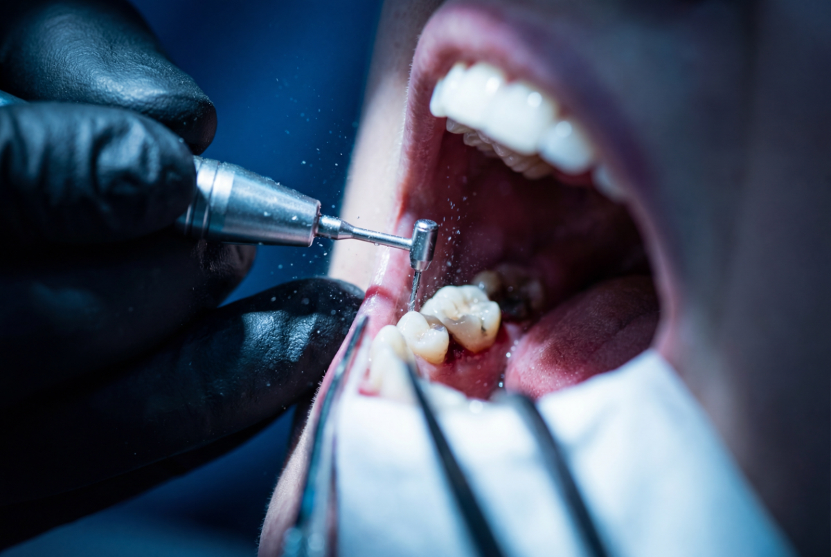 根管治療を行う歯科医師